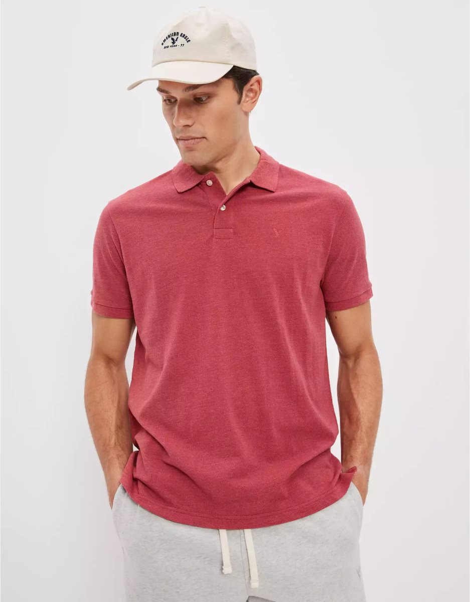 Polos American Eagle AE Super Soft Legend Pique Rouge Homme | QWF-72668264